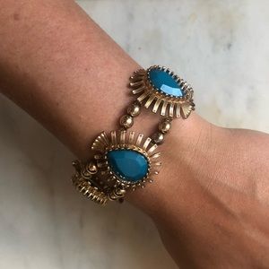 Electric blue and gold bracelet